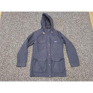 Penfield Women's Small Navy 60/40 Water Wind Resistant‎ Hooded Jacket Flannel